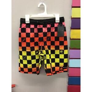 Boys Hurley swim trunks sunset character check size medium new from JCPenney